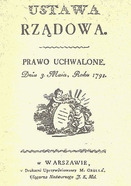 Karta tytułowa pierwszego wydania Konstytucji 3 maja. Wojciech Wiktor Szczygielski